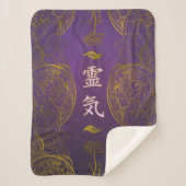 Golden Reiki - Verwarmingssymbolen met lotus Sherpa Deken (Voorkant)