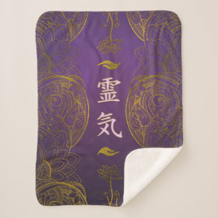 Golden Reiki - Verwarmingssymbolen met lotus Sherpa Deken