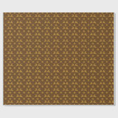 Golden Reindeer Brown Wrapping Paper Cadeaupapier (Vlak)