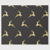 Golden Reindeer Cadeaupapier (Vlak)