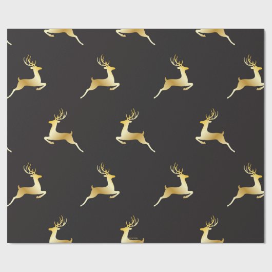 Golden Reindeer Cadeaupapier (Vlak)