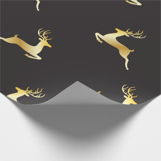 Golden Reindeer Cadeaupapier (Hoek)