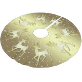 Golden Reindeer Christmas Tree Skirt Kerstboom Rok (Gekanteld)
