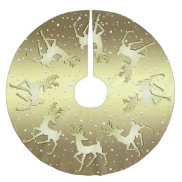Golden Reindeer Christmas Tree Skirt Kerstboom Rok