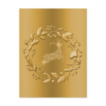 Golden Reindeer en Wreath Kerstmis