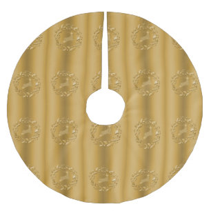 Golden Reindeer en Wreath Kerstmis Kerstboom Rok