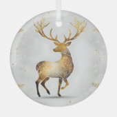 Golden Reindeer Glas Ornament (Voorkant)