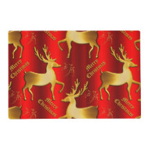 Golden Reindeer Merry Kerstrood