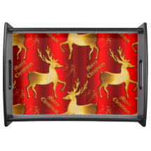 Golden Reindeer op Rode Kerst