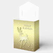 Golden Reindeer Snowy Holiday Favor Box Bedankdoosjes (Geopend)