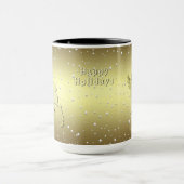 Golden Reindeer Snowy Holiday Mug Mok (Midden)