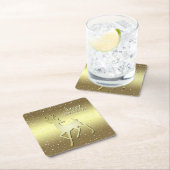 Golden Reindeer Snowy Holiday Paper Coaster Kartonnen Onderzetters (Insitu)