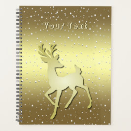 Golden Reindeer Snowy Holiday Planner