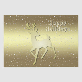 Golden Reindeer Snowy Holiday Tissue Paper Tissuepapier