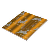 Golden Reindeer Sparkles Kerstmis Tegeltje (Zijkant)