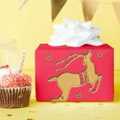Golden Reindekerst Cadeaupapier