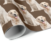 Golden rekhond op bruin cadeaupapier (Rol Hoek)