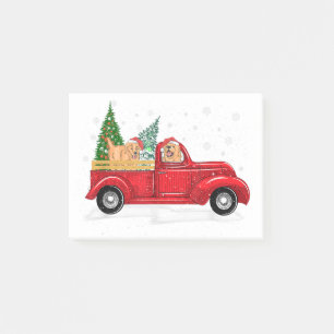 Golden rekruter met rode xmas merry chris post-it® notes
