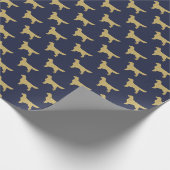 Golden rekwieg | Blauw van goudglitter Cadeaupapier (Hoek)