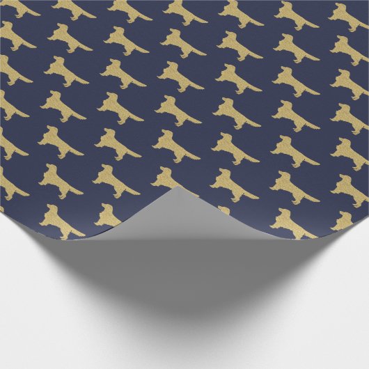 Golden rekwieg | Blauw van goudglitter Cadeaupapier (Hoek)