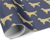 Golden rekwieg | Blauw van goudglitter Cadeaupapier (Rol Hoek)