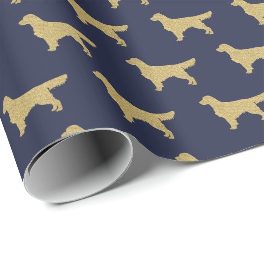 Golden rekwieg | Blauw van goudglitter Cadeaupapier (Rol Hoek)