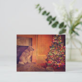 Golden rekwieg door haard briefkaart (Staand voorkant)