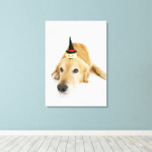 Golden rekwieg en ornament canvas afdruk (Insitu (Houten vloer))