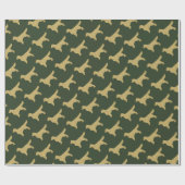 Golden rekwieg | Goudglittergroen Cadeaupapier (Vlak)