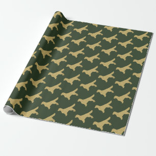 Golden rekwieg   Goudglittergroen Cadeaupapier