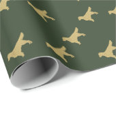 Golden rekwieg | Goudglittergroene omlooppap Cadeaupapier (Rol Hoek)