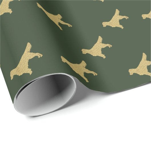 Golden rekwieg | Goudglittergroene omlooppap Cadeaupapier (Rol Hoek)