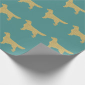 Golden rekwieg | Goudglitterturquoise Cadeaupapier (Hoek)