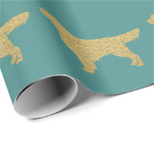 Golden rekwieg | Goudglitterturquoise Cadeaupapier (Rol Hoek)