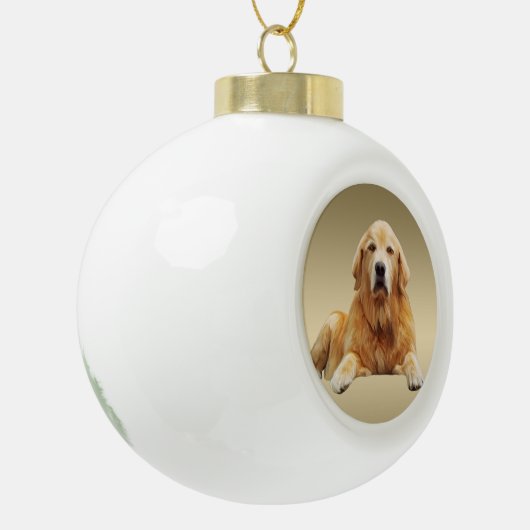 Golden rekwieg-kleurenschilderkunst keramische bal ornament (Links)