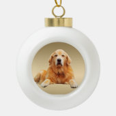 Golden rekwieg-kleurenschilderkunst keramische bal ornament (Voorkant)