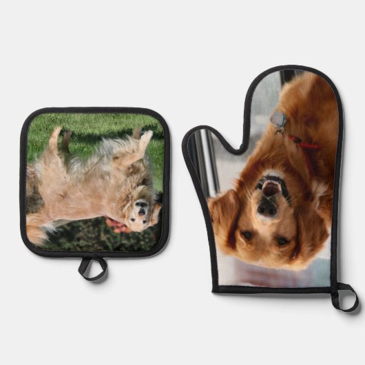 Golden rekwieg ovenwant & pannenlap set (Voorkant)