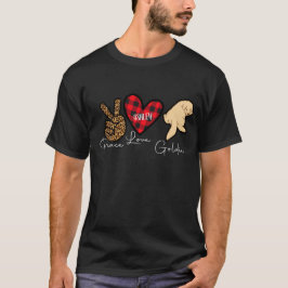 Golden rekwieg Play Peace Love Cute Dog T-shirt