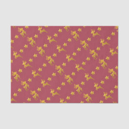 Golden rendier op rood papier