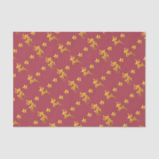 Golden rendier op rood papier (Voorkant)