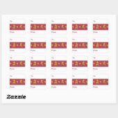 Golden rendier op rood papier tot vierkante sticker (Vel)