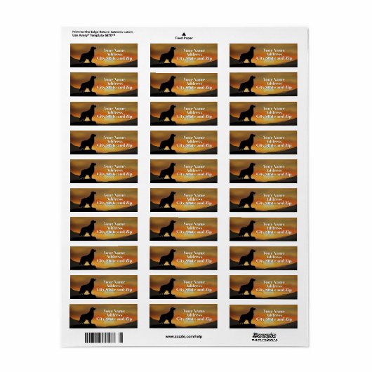 Golden Retirever Cool Return Address Labels (Full Sheet)
