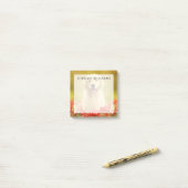 Golden Retirever in Red Flowers Post-it® Notes (Op bureau)