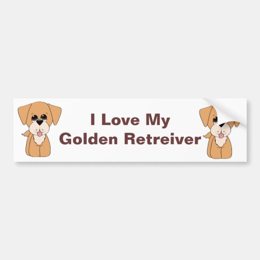Golden Retreiver Bumpersticker (Voorkant)
