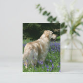 Golden Retreiver in Flowers Briefkaart (Staand voorkant)