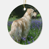 Golden Retreiver in Flowers Keramisch Ornament (Links)