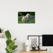 Golden Retreiver in Flowers Poster (Thuiskantoor)