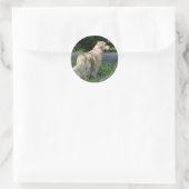 Golden Retreiver in Flowers Ronde Sticker (Tas)