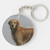Golden Retreiver in het Zee Sleutelhanger (Achterkant)