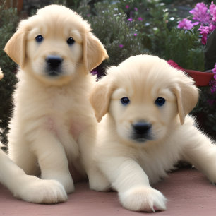Golden Retreiver Puppies Jigzaag Puzzle Legpuzzel